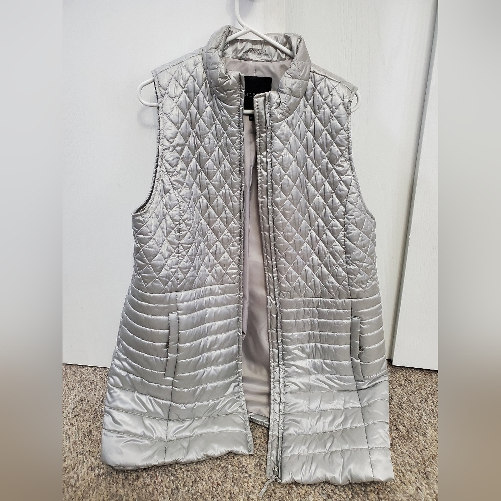 Silver Quilted Puffer Vest
